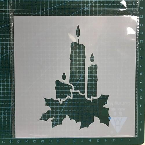 Christmas Candle Stencil for DIY Scrapbooking Album DIY Paper Card Craft Fun Plastic Templates Decoation New 6x6 inch