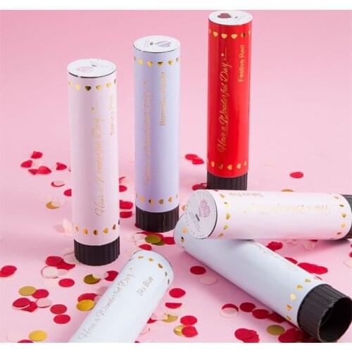 Metallic Rose Gold Confetti Party Popper Cannons Handheld Fireworks Gender Reveal Birthday Party Wedding Celebration