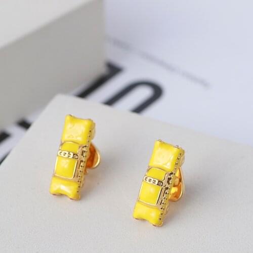 European and American niche design fun cute car shape exquisite color glaze small fresh girl heart nail girl earrings