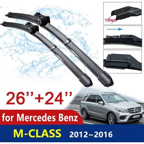For Mercedes Benz M ML GLE Class W166 2012~2016 Car Wiper Blades Front Windscreen Wipers 2013 2014 2015 Car Accessories Stickers