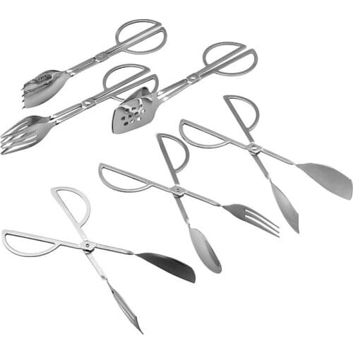 Stainless Steel Food Tongs Korean Barbecue Tongs Multifunctional Bread Steak Tongs Kitchen Supplies