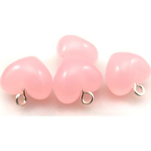 Dreamlike Pink Heart Pendants Jelly Color Acrylic Jewelry Girls' Favorite 50pcs/lot