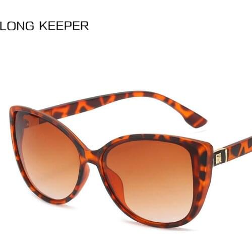 LongKeeper Luxury Cat Eye Sunglasses Women Fashion Brand Designer Vintage Black Sun Glasses For Female Retro Oculos De Sol UV400