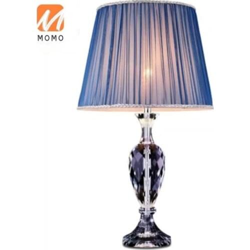 Modern Luxury Led Crystal And Fabric Table Lamp Decorative Restaurant