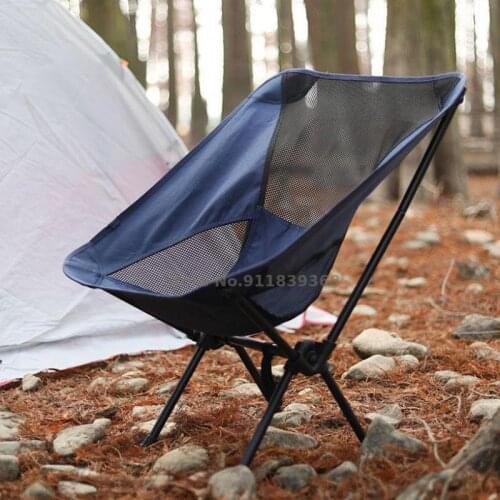 Outdoor Folding Chair Ultra Light Portable Leisure Wild Beach Camping Fishing Chair Maza Stool Moon Chair