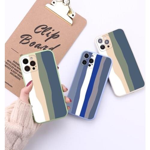 Ultra-thin Watercolor Liquid Silicone Phone Case For iPhone 11 12 Pro Max X XS Max XR 8 7 Plus Gradient Camera Protection Cover