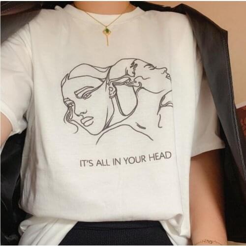 Women T-Shirt Kuakuayu HJN Its All In Your Head Two Heads Juggling Aesthetic T Shirt Fashion Graphic Tee Shirt Female Clothes