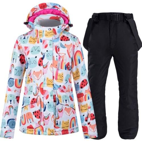 Women Ski Suit Snowboard Jacket Pant Adult Skiing Clothing Trouser Windproof Waterproof Outdoor Sport Wear Super Warm Thicken
