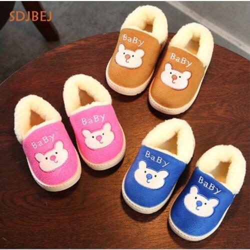 Winter Children Slipper Shoes Boys Girls Indoor Slipper Fashion Plush Warm Kids Pantoufle Home Toddler Shoes Chausson Enfant