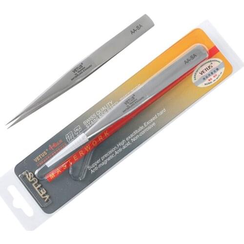 10pcs/Lot Eyelash Tweezers Stainless Steel Precision Tweezers Makeup Repair Tool SA Series