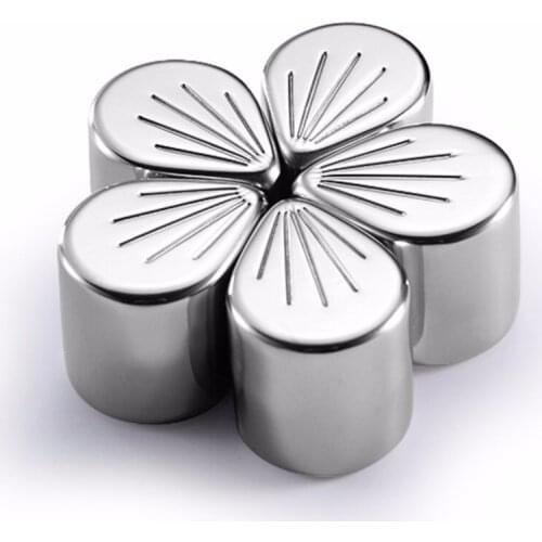 5 Pcs/Lot Cherry Blossom Whiskey Stones 30mmx25mm Stainless Steel Rock Taste Wine Beer Ice Stone Bar Winery Wedding Gift Cooler