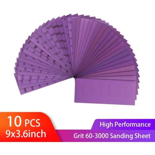 9X3.6 Inch Purple Wet Dry Sanding Sheets High Performance Abrasive Sand Paper for Wood Furniture Finishing Metal Auto Polishing