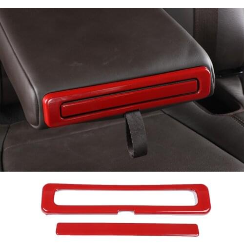 ABS Interior Rear Armrest Box Water Cup Holder Cover Trim for Ford F150 2015-2021 Car Stickers Accessories