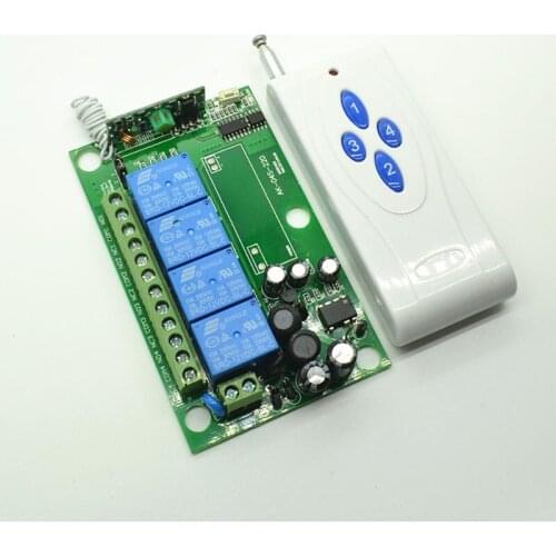 AC85V- 220V 4CH RF Wireless remote control Learning code switches 100-1000M Long Distance remote switch