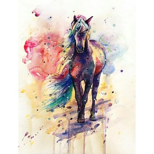 Watercolour Horse Animal Diamond Painting Round Full Drill Nouveaute DIY Mosaic Embroidery 5D Cross Stitch Home Decor Gifts