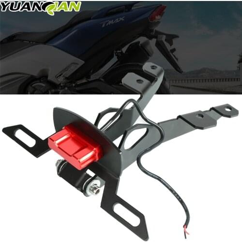 For TMAX 530 Motorcycle CNC Aluminum Adjustable License Plate Mount Holder Bracket for Yamaha Tmax T max 530 Tmax 530 2017 2018