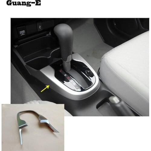 Car ABS Chrome inner middle handbrake Gear Panel Shift Stall Paddle cup switch frame trim for Honda FIT JAZZ 2014 2015 2016 2017