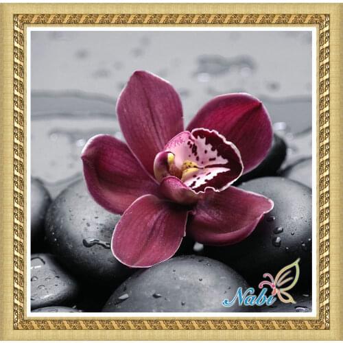 Flower orchid foamiran needlework beads beadwork 2321R - Round Diamond embroidery cross stitch diamond mosaic painting