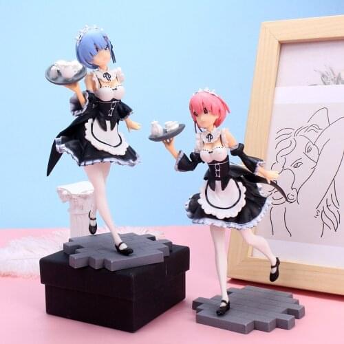 New 17.5cm Anime Re:life In A Different World From Zero Rem Ram Maid Girl Pvc Action Figure Collection Model Toys Decorations