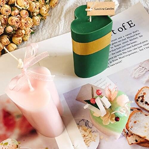 Diy Handmade Candle Mold Candle Making 3d Columnar Heart Shape Plastic Acrylic Mold Resin Soap Cake Chocolate Making Tools