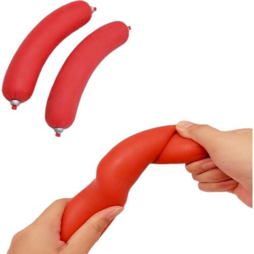 17CM Funny Sausage Hot Dog Stretch Toys Antistress Squezze Toys For Adults Children Squishy Stress Relief Prank Jokes Gadget