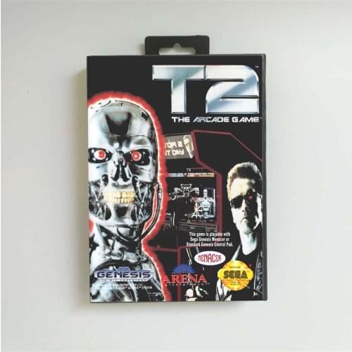 T2 The Arcade Game - USA Cover With Retail Box 16 Bit MD Game Card for Sega Megadrive Genesis Video Game Console
