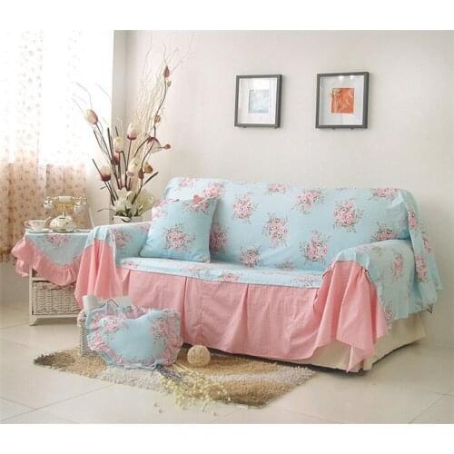 Korean universal sofa cover Cotton Reactive printing sofa cover cushion cover 200*200cm flower couch cover Sofa towel
