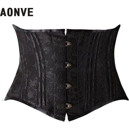 Short Bustier Underbust Corset Steampunk Lace-up Corset Top Plus Size Women Body shaper Gothic Black Slimming Belt Waist Trainer