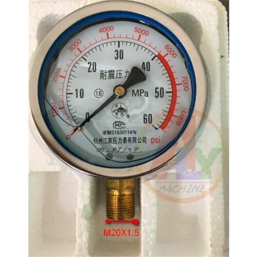 0-60MPA M20X1.5 High Pressure Fuel System Meter Gauge, 600bar Common Rail High Pressure Gauge, 60MPA Hydraulic Gauge