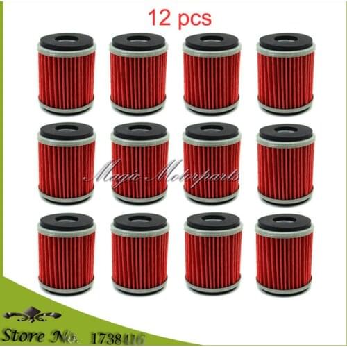 12 pcs Oil Filters For Yamaha YZF 125 WR 125R 125X YZ 250 250F WR450F YZ450F YFZ450