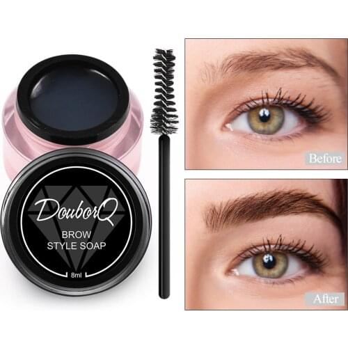 1pcs Brow Style Soap 8ml with Brush Wild Eyebrows Shaping Soap Natural Long-lasting Waterproof Sweatproof Makeup Tool