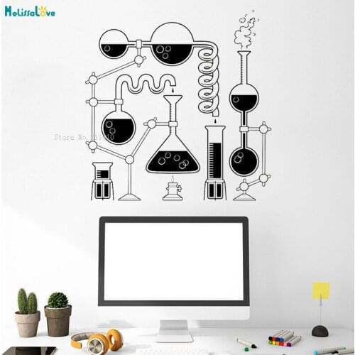 Science Beakers Wall Decals Sticker Vinyl Art Home Room Decor Teacher School Classroom Funny Education for Student YT2485