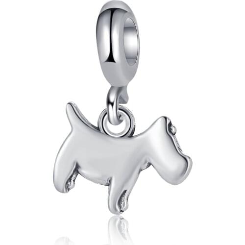 New Original Alloy Bead Cartoon Creative Animal Puppy Charm Fit Pandora Bracelet Bangle Necklace DIY Women Jewelry