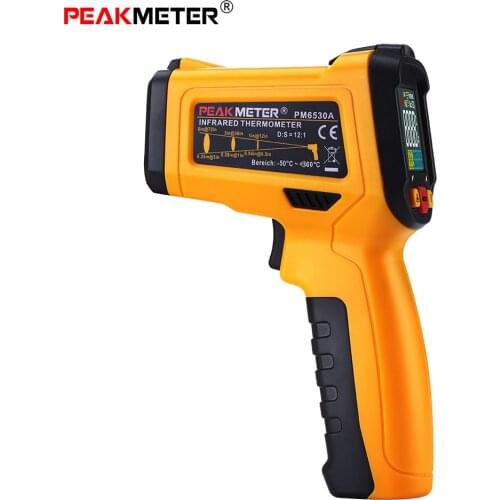 PEAKMETER PM6530B PM6530D Industrial Infrared Termometer -32~380℃ 12:1Non-contact IR Temperature Tester Pyrometer Handheld
