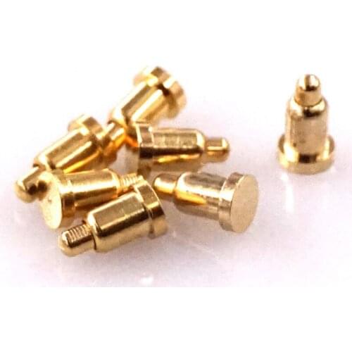 10 pcs Spring Loaded Probe Pin Connector 2.0 mm x 3.5 mm height SMT / SMD PCB Brass Gold 1u 50G force Re-flow Solder