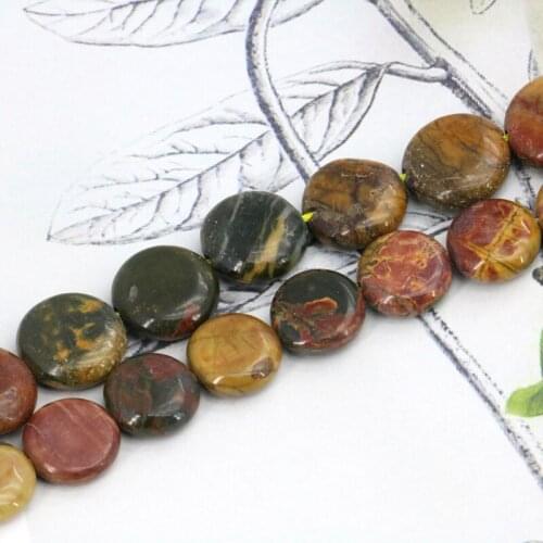 Coin shape multicolor picasso loose beads 12mm 14mm size optional 15inches 2pc/lot DIY best selling stone beads women jewelry