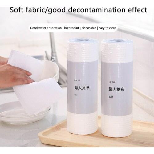 1 Roll 50pcs Dish Cloth Towel Polyester Kitchen Cleaner Wipping Rags Car Cleaning Towel Bathroom Hand Dryer Towel Dust Cleaner