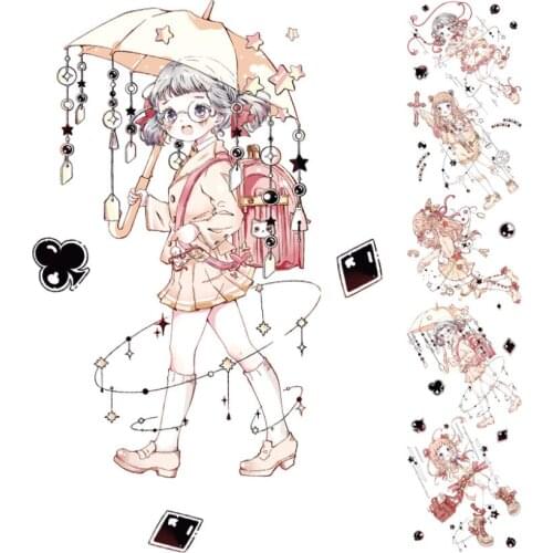Happy Girl Qianmoningyan PET Washi Tapes Bullet Journal Masking Tape Adhesive Tape DIY Scrapbooking Washi Stickers