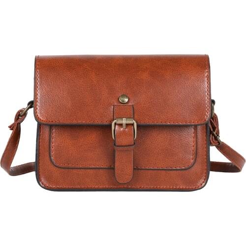 JIAMEN New Vintage Women Flap Fashion Casual Leather Shoulder Bags Lady Crossbody Messenger Bag Elegant Envelop Clutch Purse