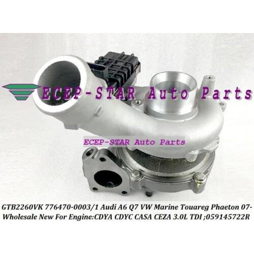 GTB2260VK 776470 776470-0003 776470-0001 059145722R Turbo For Audi A6 Q7 VW Marine Touareg Phaeton CDYA CDYC CCMA CEXA CDYB 3.0L