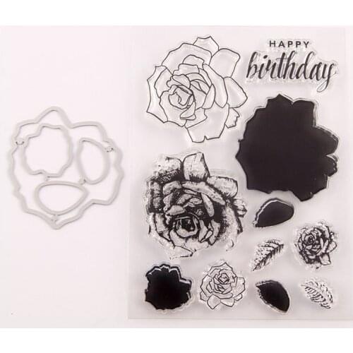 Vintage Clear Stamp for Scrapbooking Transparent Stamps Silicone Rubber DIY Photo Album Decor Arts Crafts Rose Flower