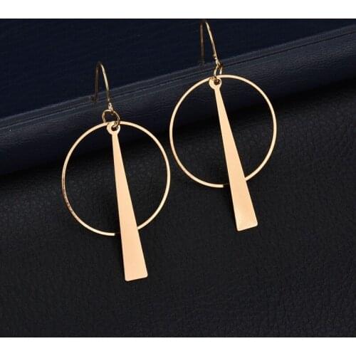 Fashion Retro Long model Geometric Circle earrings Joker earrings for women