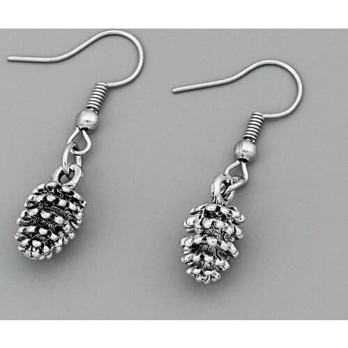 1 Pair Cute Pine Nuts Pinecone / Pine Cones Charm Pendant Earring Dangle Statement Earring