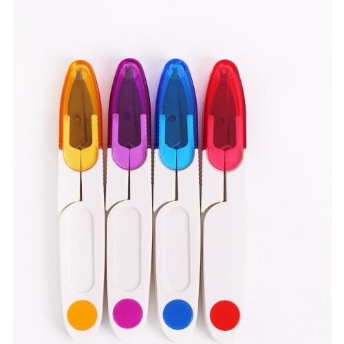 1Pc Scissor Safe Cover Fold Stationery Paper Cut DIY Office School Home Art Child Portable Sewing Shears Sewings Tools