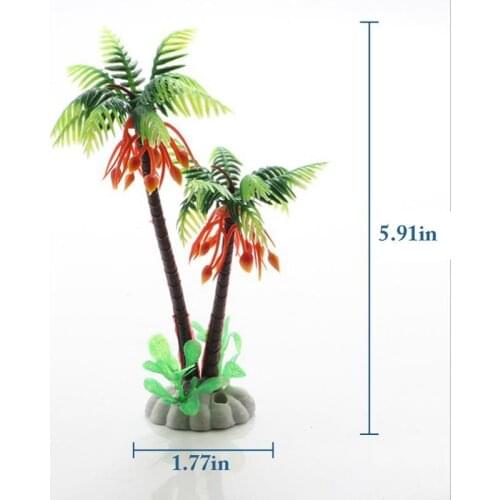 1PCS Plastic Aquatic Plant Vivid Plastic Fish Tank Plant Artificial Aquarium Plant Simulation Water Plants Coconut Tree Decor