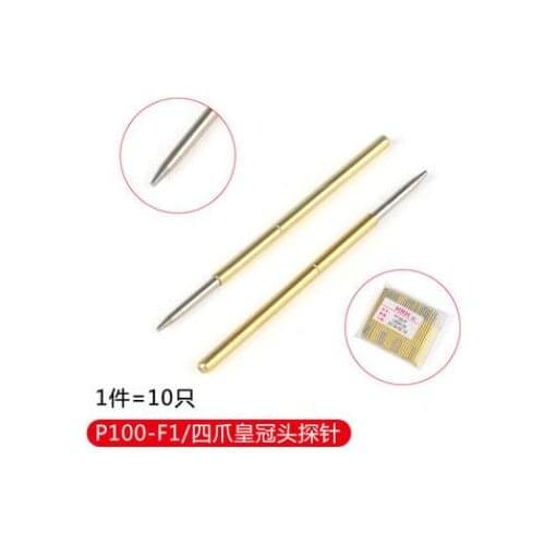 10 Pcs 0.7mm Crosscut Tip 33mm Length Spring Test Probe Pin P100-F1