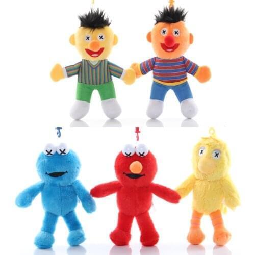 15cm Sesame Street Plush Toys Elmo Big Bird Cookie Erine Bert Plush Stuffed Toy Cartoon Anime Pendant Dolls for Children Gift