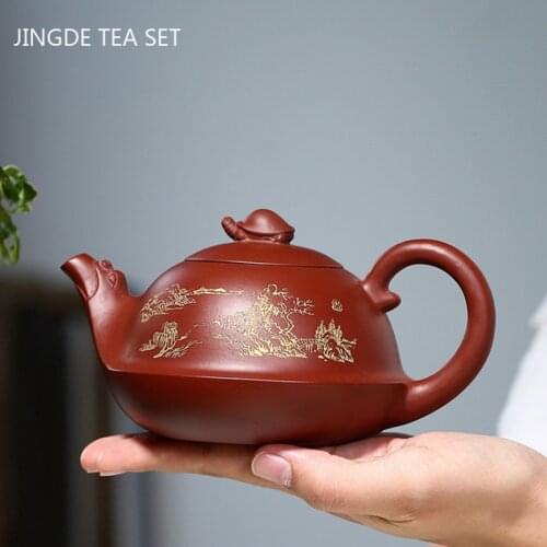 Yixing Handmade Tea Pots Dragon Turtle Shape Purple Clay Teapot Beauty Kettle Home Teaware Chinese Tea Ceremony Gifts 350ml