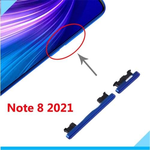 For Xiaomi Redmi Note 8 2021 Side Volume Button + Power ON / OFF Buttton Key Set For Redmi Note 8 Replacement Parts