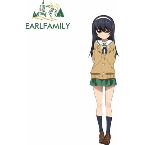 EARLFAMILY 13cm x 3.2cm for Reizei Mako GIRLS Und PANZER Car Stickers Personality Sunscreen Decals Anime Vehicle Trunk Decor